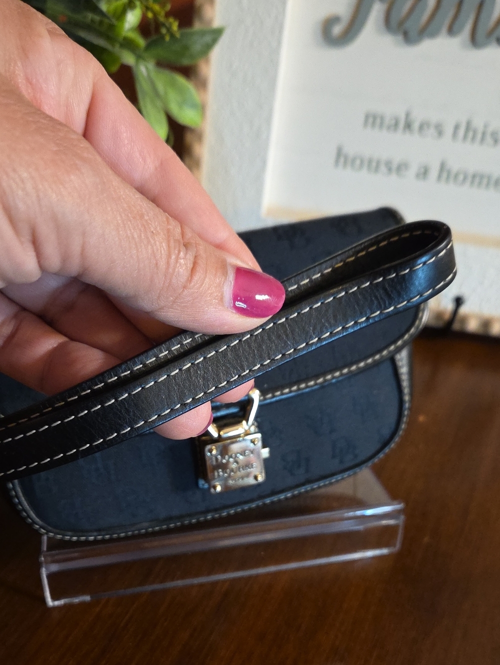 Dooney & Bourke Vintage Signature Monogram Flap Wristlet - Picture 9 of 16